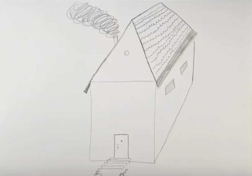 ציור של בית צר